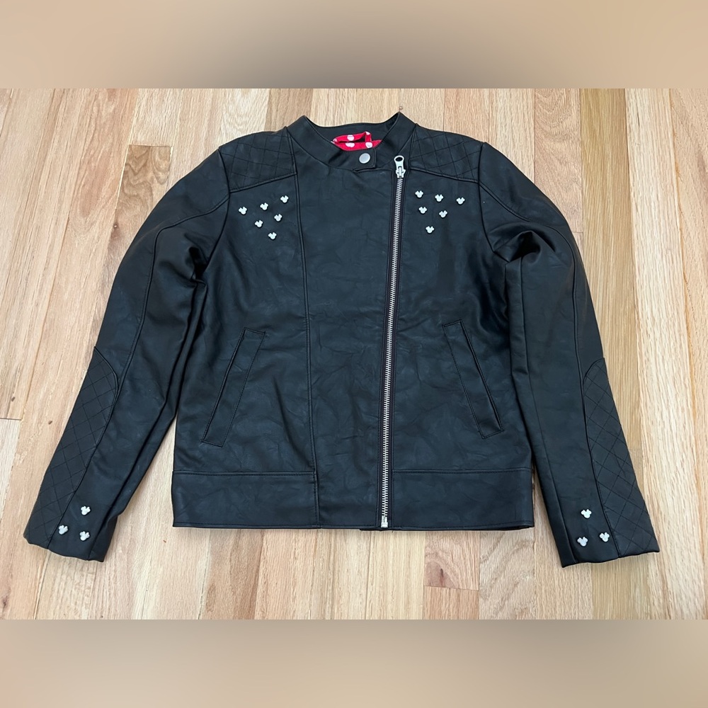 Girl 7/8 faux leather Minnie Mouse jacket